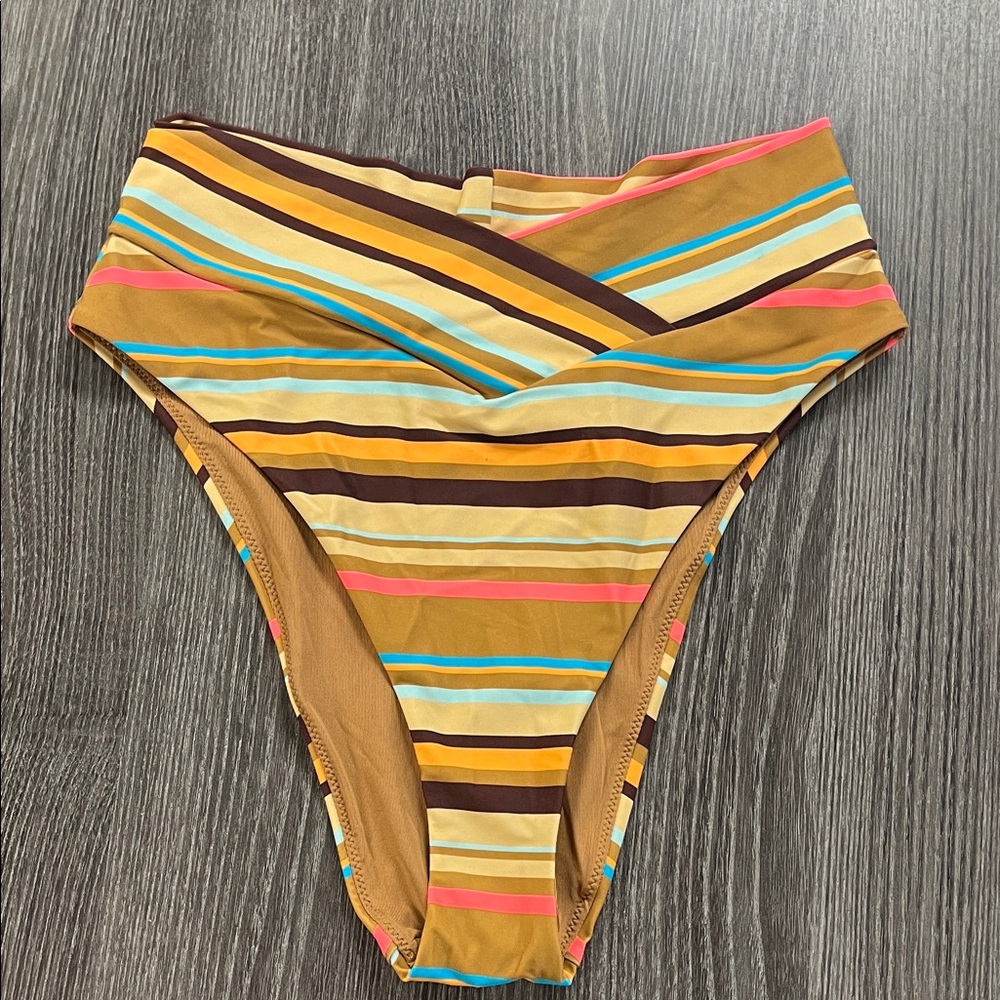 Aerie Striped High-Waisted Bikini Bottom